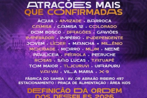 Sorteio da ordem dos desfiles